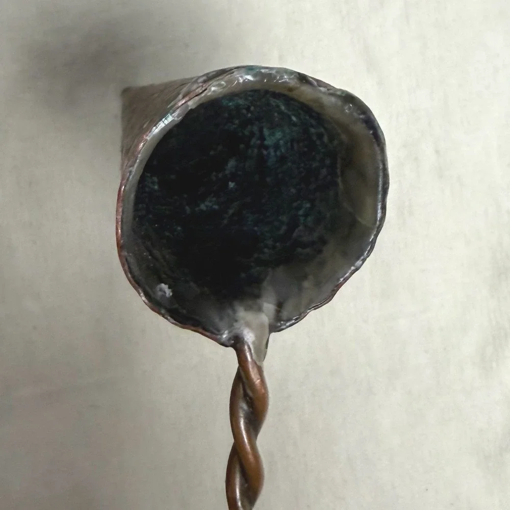 VTG Hand Forged Copper Candle Snuffer Hand-Twisted Wire Handle Cone Extinguisher
